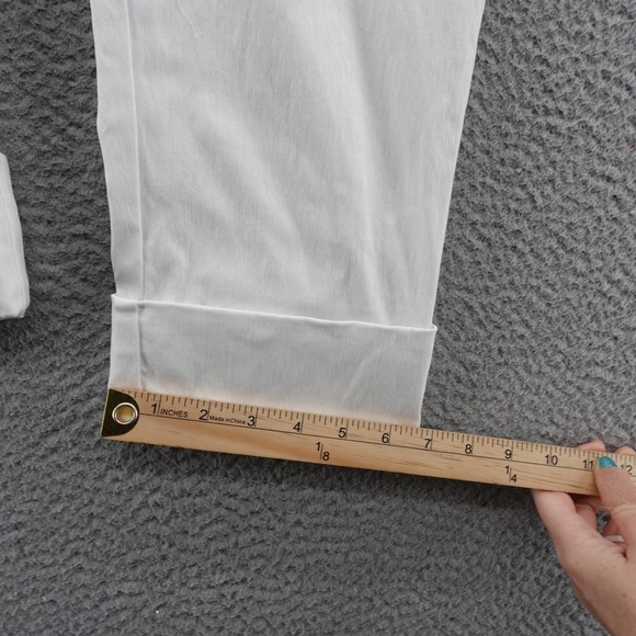 Krazy Larry Pull On Capri Pants 4 White Womens Stretch Nylon Blend Made in USA - Picture 10 of 12